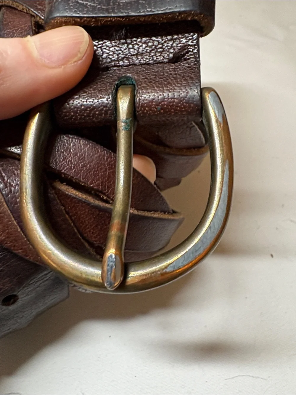 Hollister Brown Braided Leather Belt Size XS/S